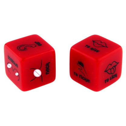 Red English Couple Action Dice