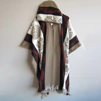 Vintage Ethnic Print Jumper Men's Hoodie