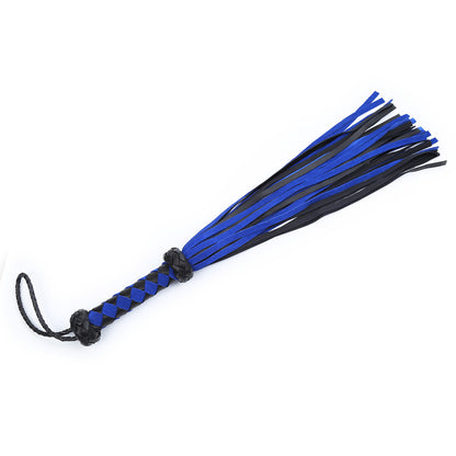 Genuine Leather Double-Layered Tassel Checkered Whip