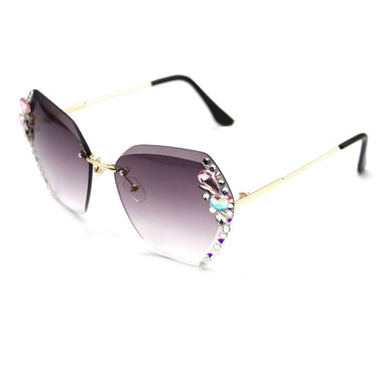 Rhinestone Frameless Sunglasses Multiple Colors