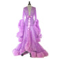 Luxurious Furry Feather Nightdress Long Skirt Robe