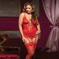 Lace Stitch Temptation Garter Nightdress Bodysuit & Lace Cuffs