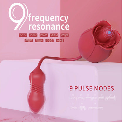 Waterproof 9 Frequency Rose Tongue Licking Vibration