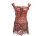 Long Lace Detail Hollow Leather Corset