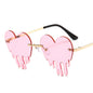 Dripping Heart Tinted Frame Sunglasses