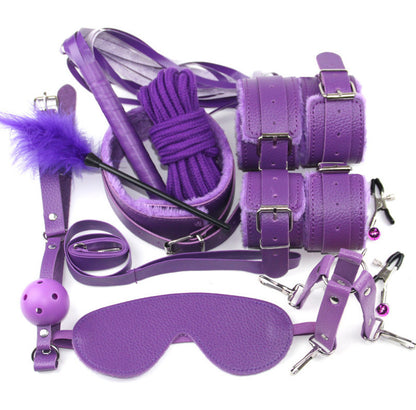 10 All-In-One Training Cuffs Gag Ball Bundling Set Multiple Colors