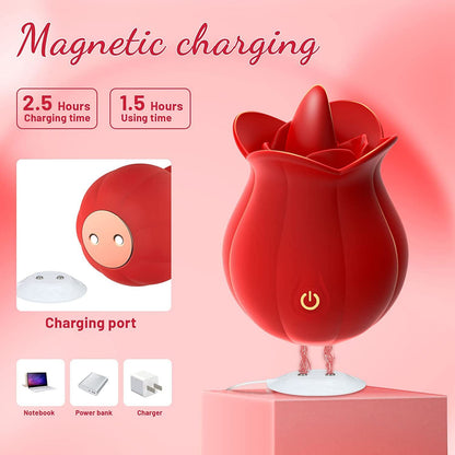 Rose Tongue Licking Device Simulation Massager