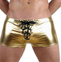 Men's Latex Faux Leather/Metallic Drawstring Boxers Multiple Colors