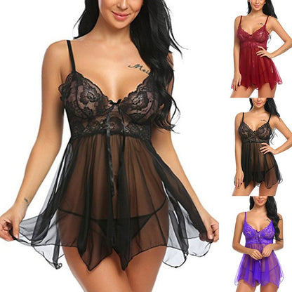 Lace Front Slit Nightdress & Panty Huge Variety