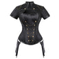 Steampunk Short Sleeve Corset Shawl Tops Punk Flap Pocket