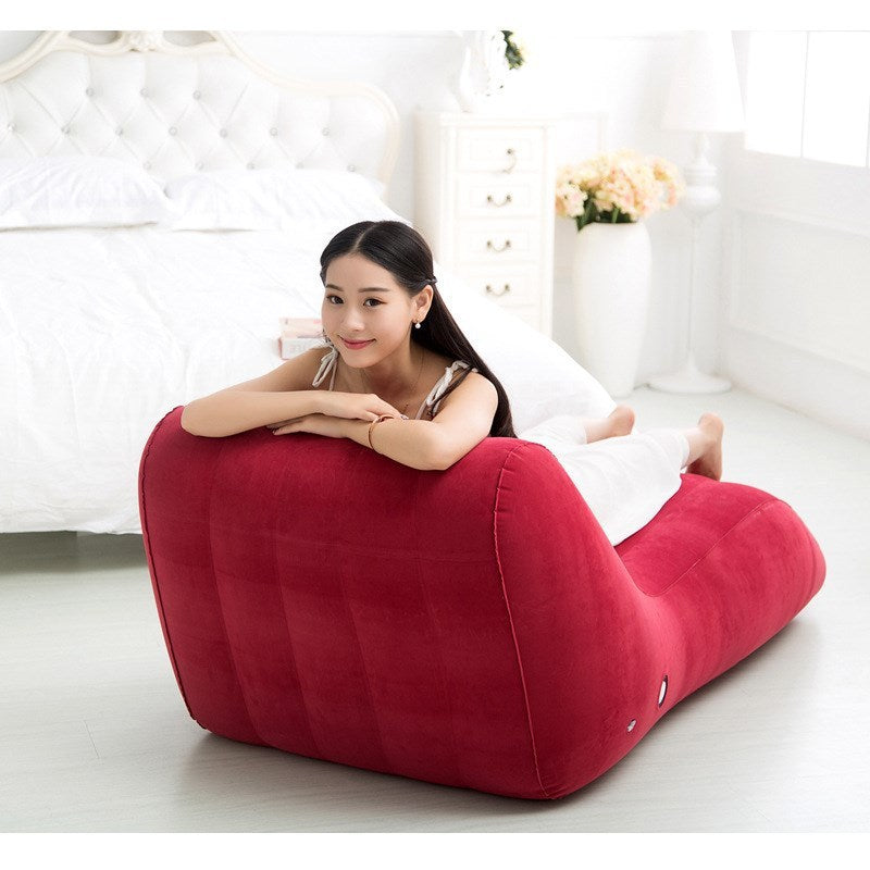 Sofá reclinable inflable flocado para adultos