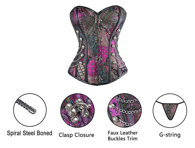 Eccentric Steel Rib Punk Faux Leather Corset