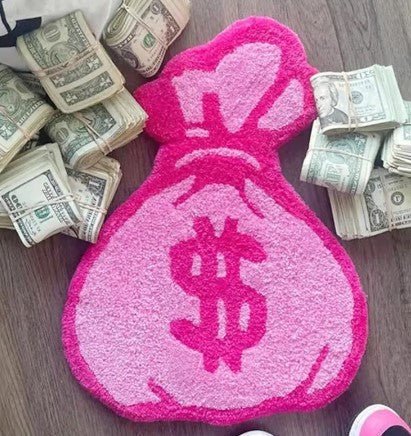 $ Money Bag Shaped Pink Carpet