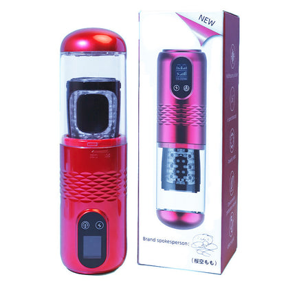 Red Diamond Telescopic Automatic Transparent Masturbation Airplane Bottle