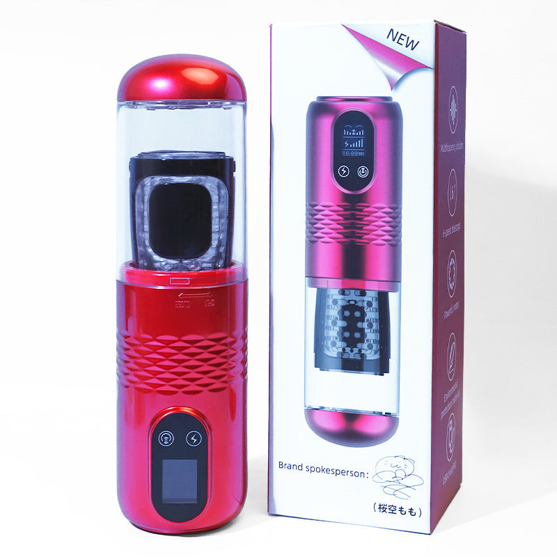 Red Diamond Telescopic Automatic Transparent Masturbation Airplane Bottle