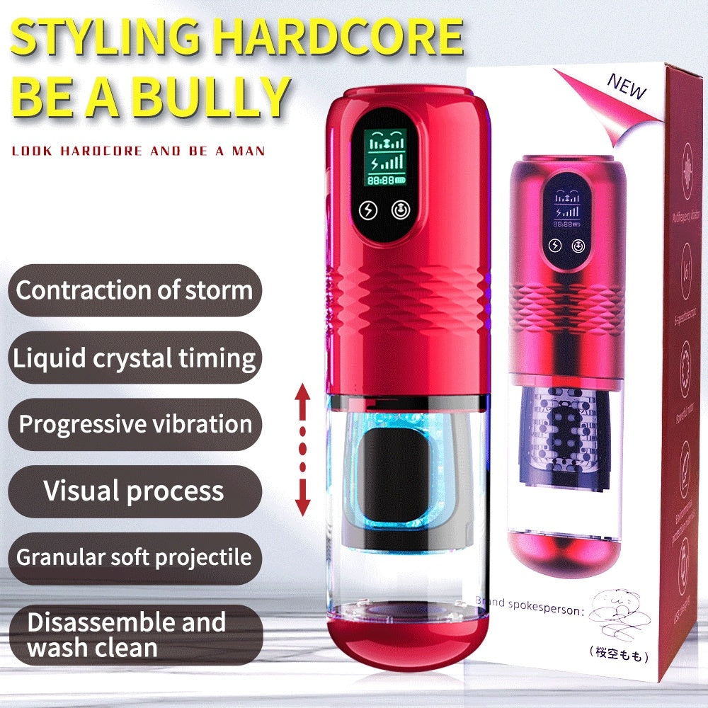 Red Diamond Telescopic Automatic Transparent Masturbation Airplane Bottle