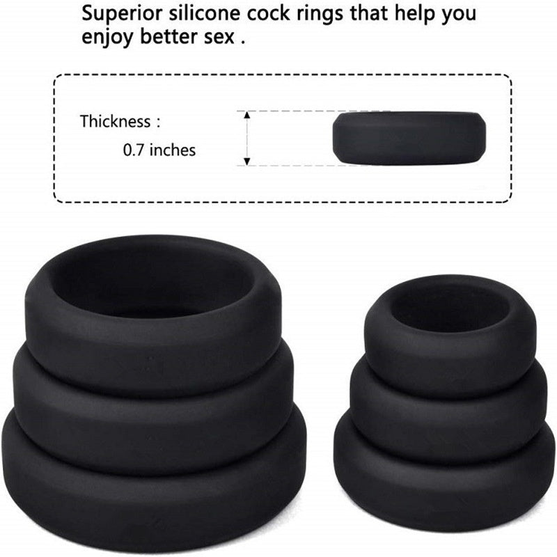 Silicone 6-Set Horseshoe Ring Scrotum Bondage Men