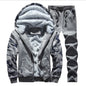 Men's Thick Double Layered Plush Long Sleeve Hoodie Drawstring Casual Joggers