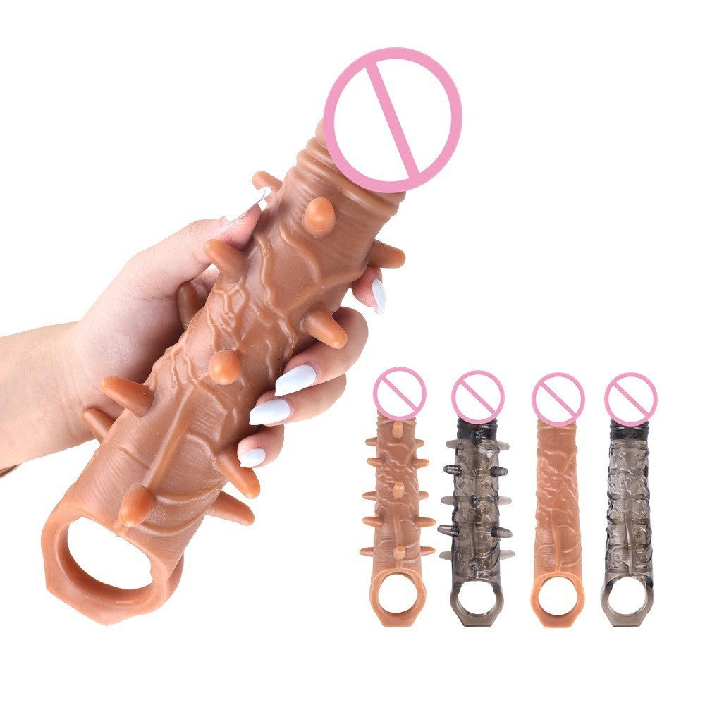 Men's Extended Cover Barbed Thick Penis Ring Multiple Styles