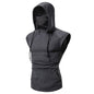 Men's Drawstring Hooded Mask Kangaroo Vest