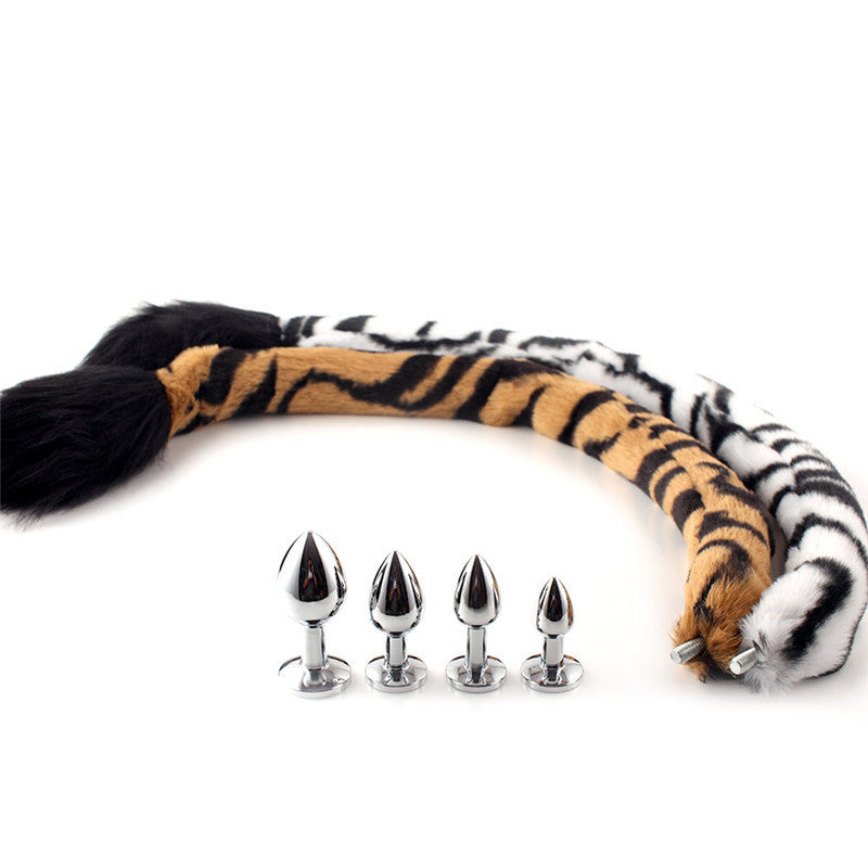 Tiger Tail Detachable Metal Anal Plug