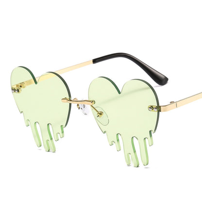 Dripping Heart Tinted Frame Sunglasses