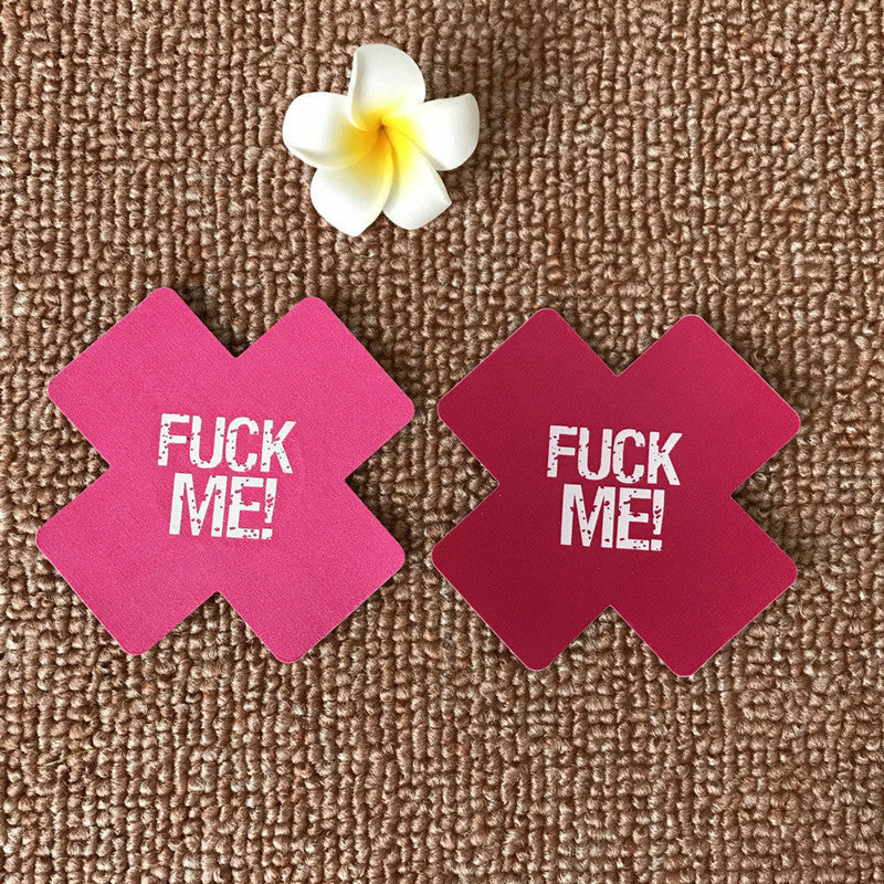 "FUCK ME!" Cross-Shaped Nipple Cover Petals