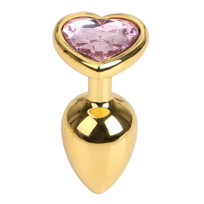 Love Heart Diamond Gold Butt Plug