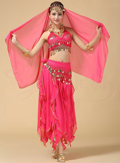 Intricate Belly Dance Performance Costume Multiple Colors