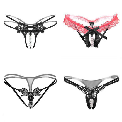 Embellished 4-Pack Thong Women's Cutout G-String Huge Variety