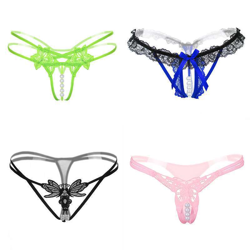 Embellished 4-Pack Thong Women's Cutout G-String Huge Variety