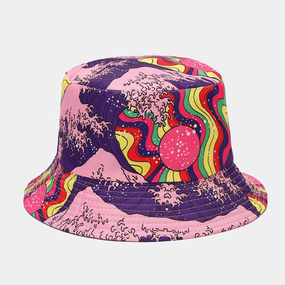 Graffiti Exterior Double-Sided Reverse Black Interior Bucket Hat