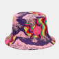 Graffiti Exterior Double-Sided Reverse Black Interior Bucket Hat