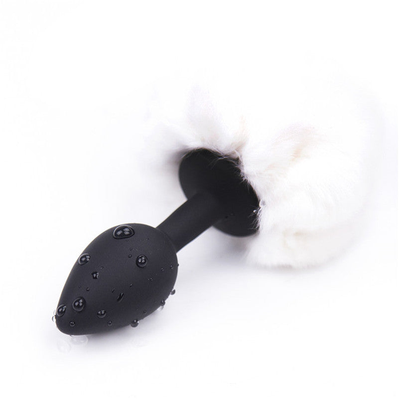 Colorful Furry Bunny Tail Silicone Anal Plug