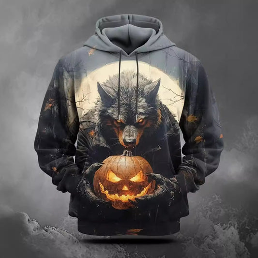 Sweat à capuche unisexe créatif avec motif graphique 3D pour Halloween, grande variété