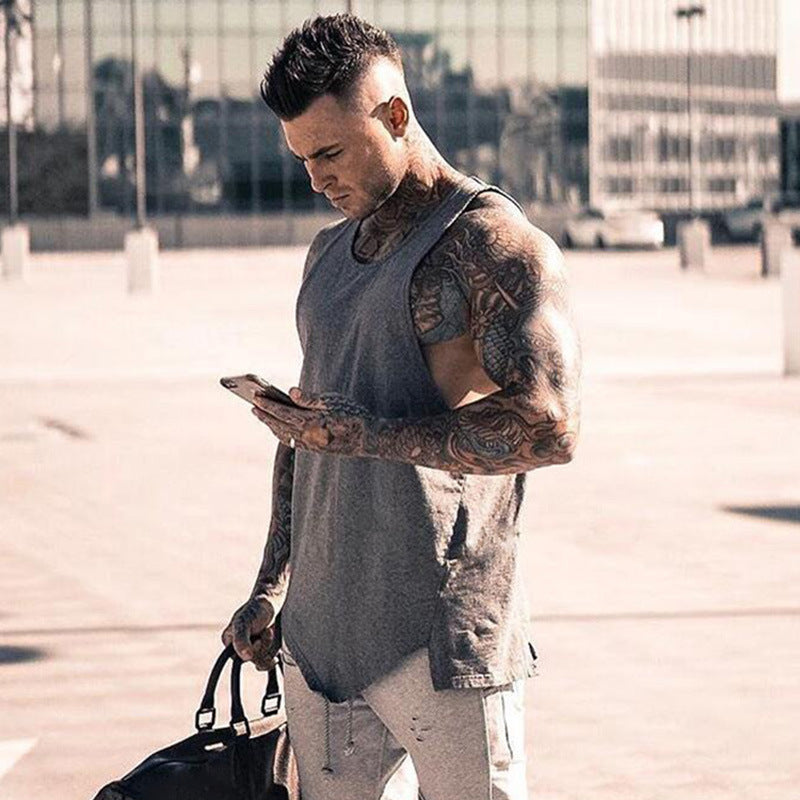 Light Solid Color Loose Fitness Men's Vest Top