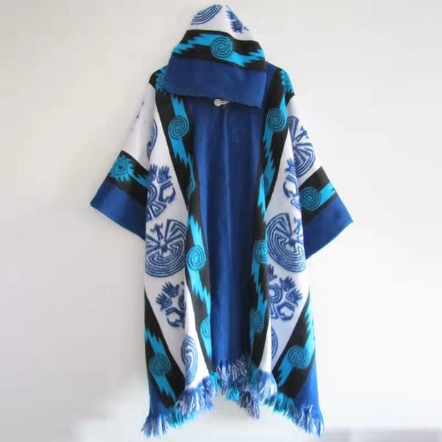 Vintage Ethnic Print Jumper Men's Hoodie