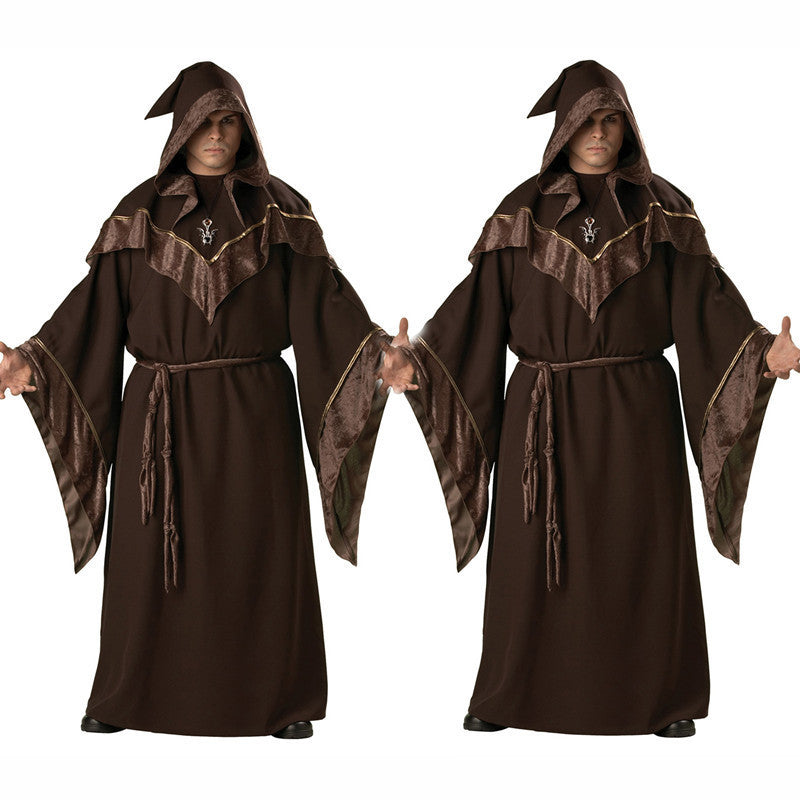 Men's Magician Warlock Hooded Robe