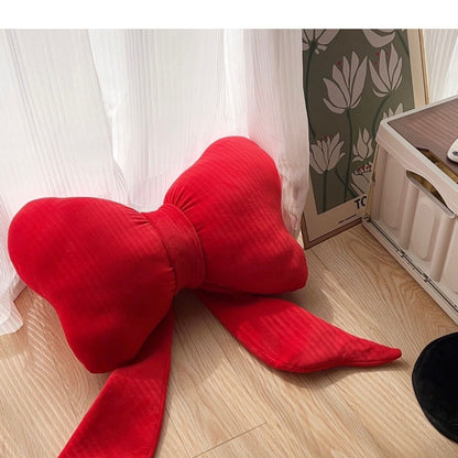 Red Green Gift Bow Pillow