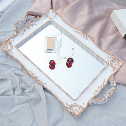 Decorative Resin Handle Mirror Tray