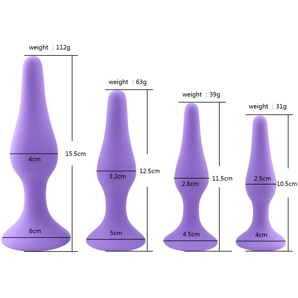 Anal Plug 4 Piece Silicone Set