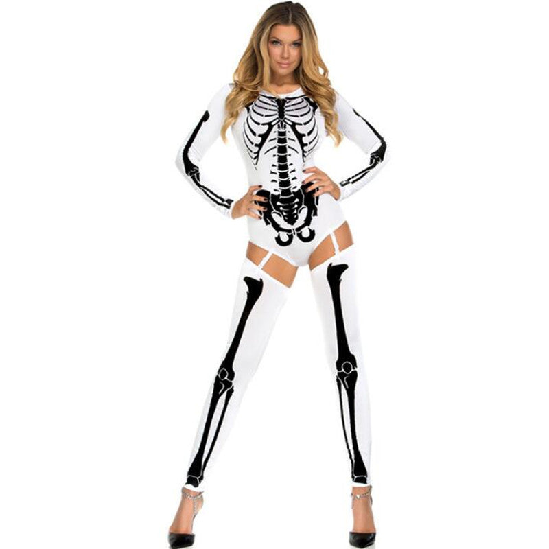 Halloween Cosplay Costume Skull Zombie One-Size Uniform Multiple Colors