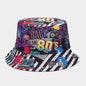 Graffiti Exterior Double-Sided Reverse Black Interior Bucket Hat