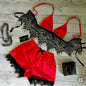 Black Lace Accent Bralette & Shorts Set Lingerie