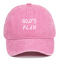 "GODS PLAN" Embroidered Baseball Cap Pure Cotton Washed Hat