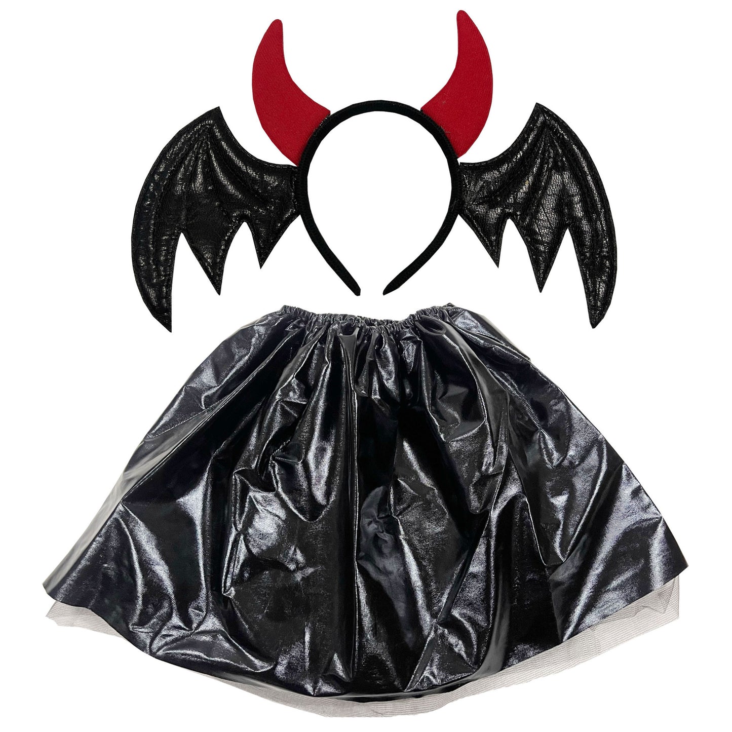 Halloween Props Red Devil Wings Headband Skirt Option