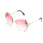 Rhinestone Frameless Sunglasses Multiple Colors