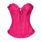 Rose Flower Embroidered Retro Corset Waist Top