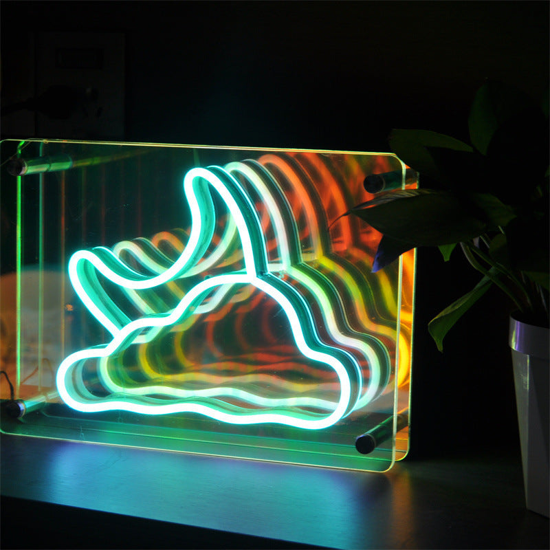 Colorful Multi-Layer Mirror Atmosphere LED USB Creative Neon Light Lamp