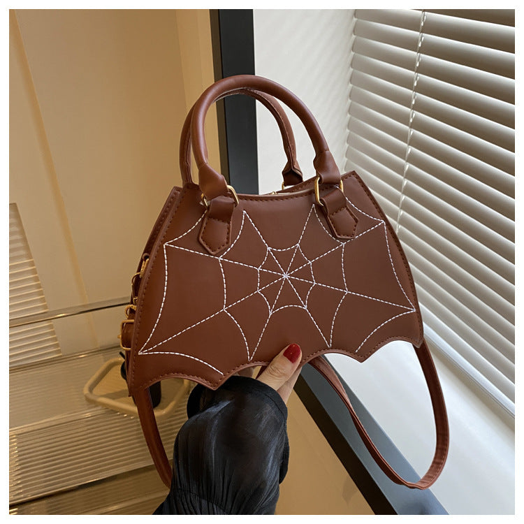 Spider Web Saddle Crossbody Shoulder Bag With Handle